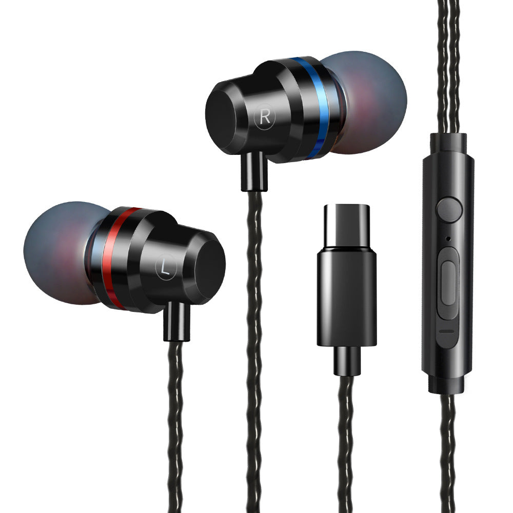 Metal Headphones Heat Tone In-ear Mobile Phone Headphones