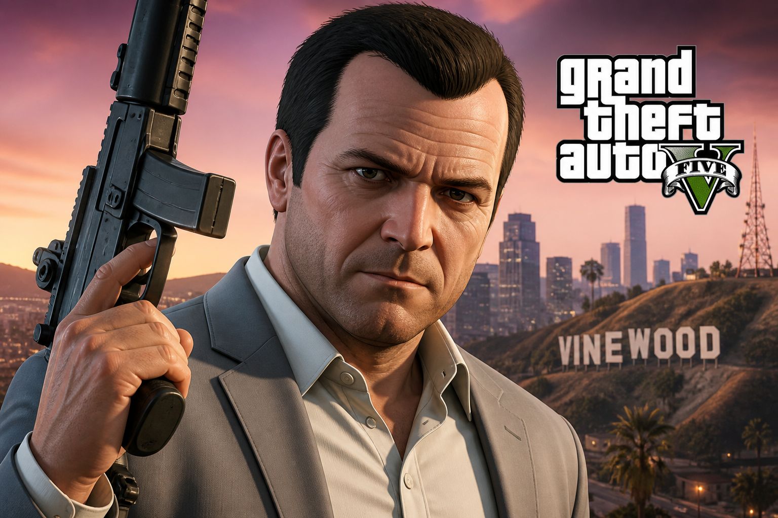 GTA 5 Michael De Santa Ultra Realistic 3D Thumbnail | Pure Gaming Vibes