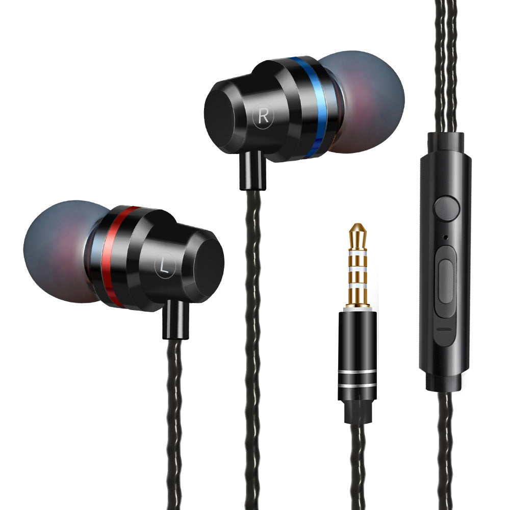 Metal Headphones Heat Tone In-ear Mobile Phone Headphones