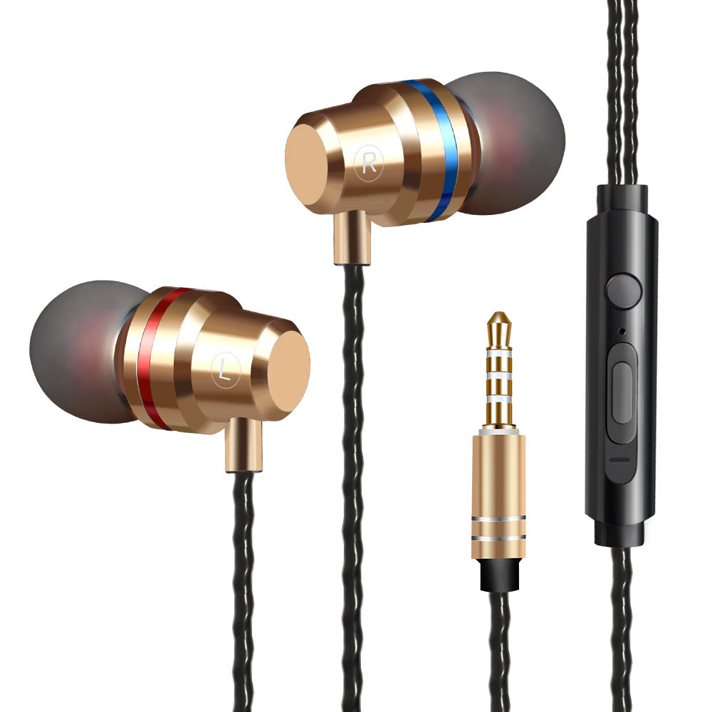 Metal Headphones Heat Tone In-ear Mobile Phone Headphones