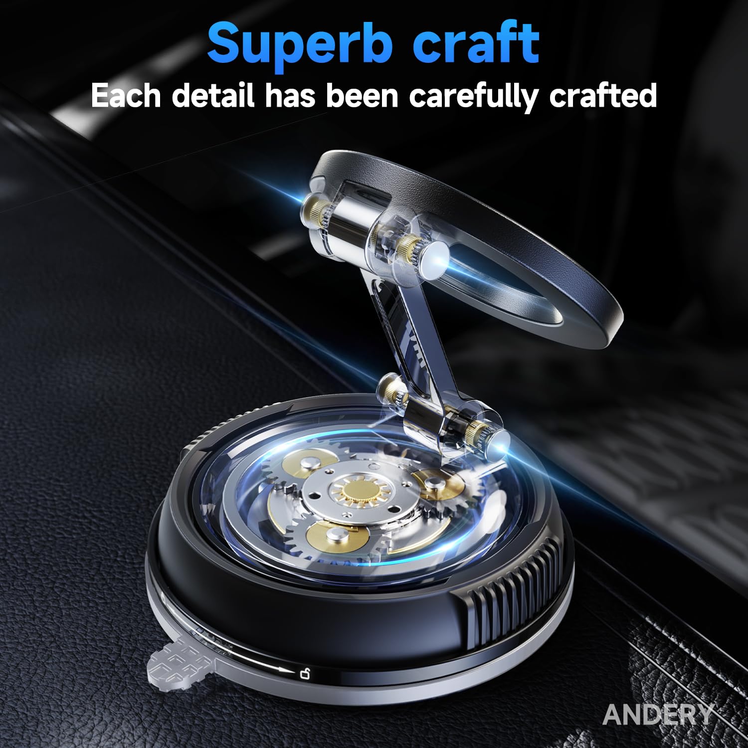 ANDERY Car Phone Holder for Magsafe [78+LBS Strongest Suction & 2400gf Magnetic] 360° Adjustable Car Phone Mount, Phone Holders for Your Car for iPhone 17-12 Pro Max Plus Air, Carbon Fiber